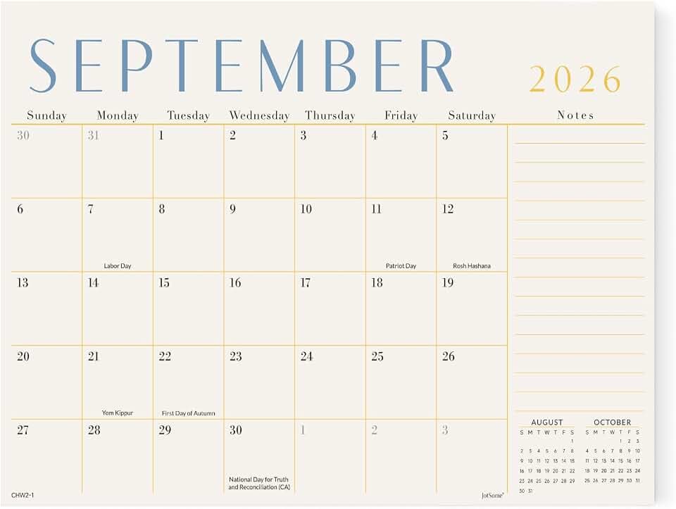 Jotsome Large Desk Calendar 2026-2027, Desktop Calendar