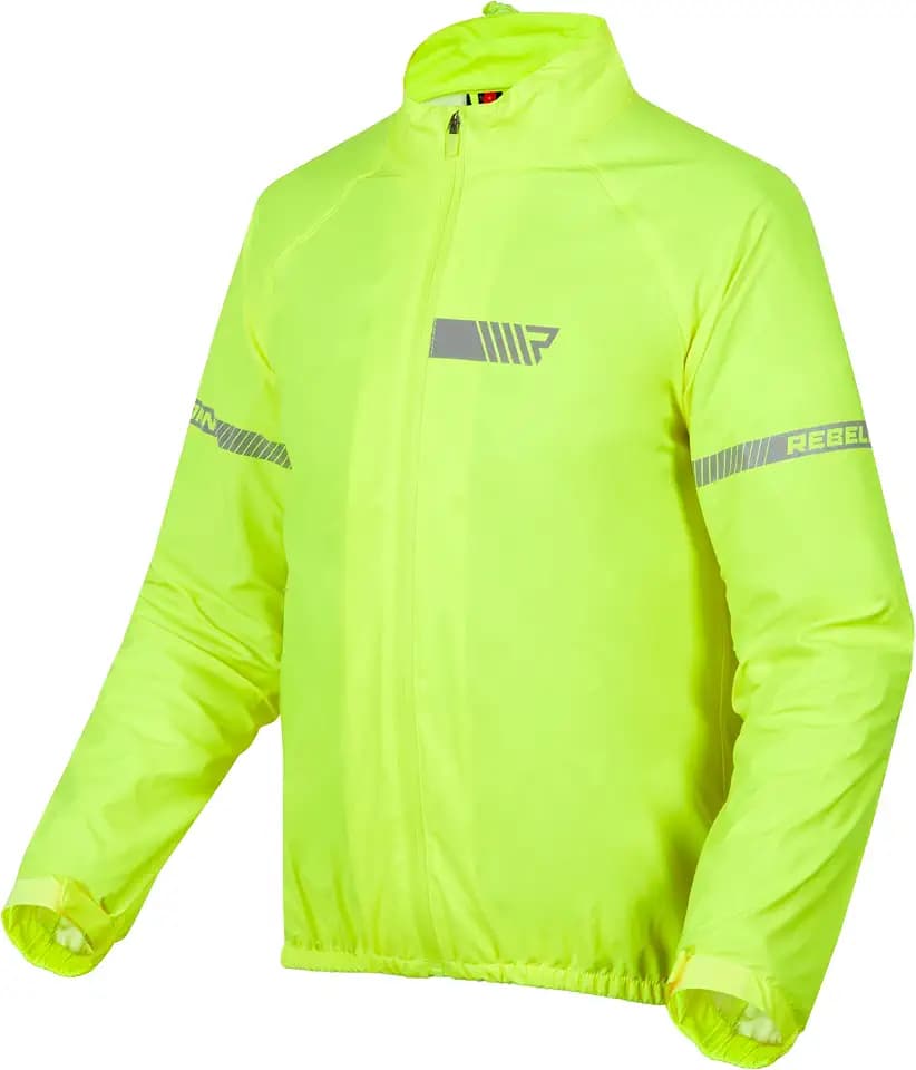 REBELHORN Ocean Motorrad Regenjacke | Laminierte Membran | Reflektierende Elemente | Winddicht Atmungsaktiv Wasserdicht | Größen bis 10XL