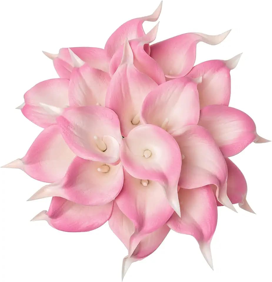 DuHouse 20Pcs Artificial Calla Lily Flower Real Touch Latex Flowers