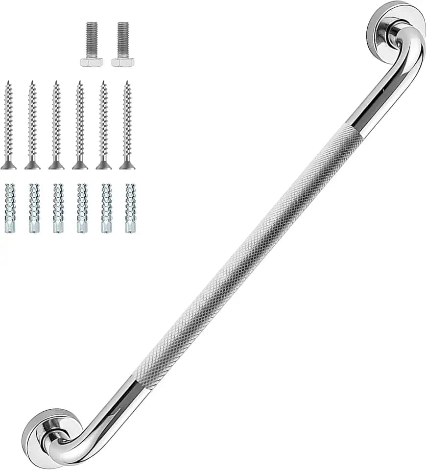 36 Inch Shower Grab Bar, HUAS Chrome Bathroom Grip Bars 1.25" Dia