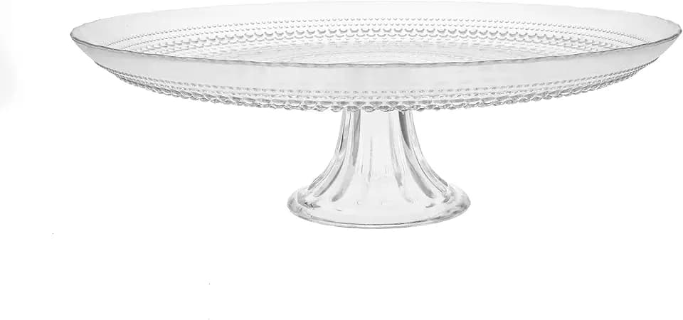 Fortessa Jupiter Beaded Hobnail Glass, 13 Inch Cake Stand, Clear