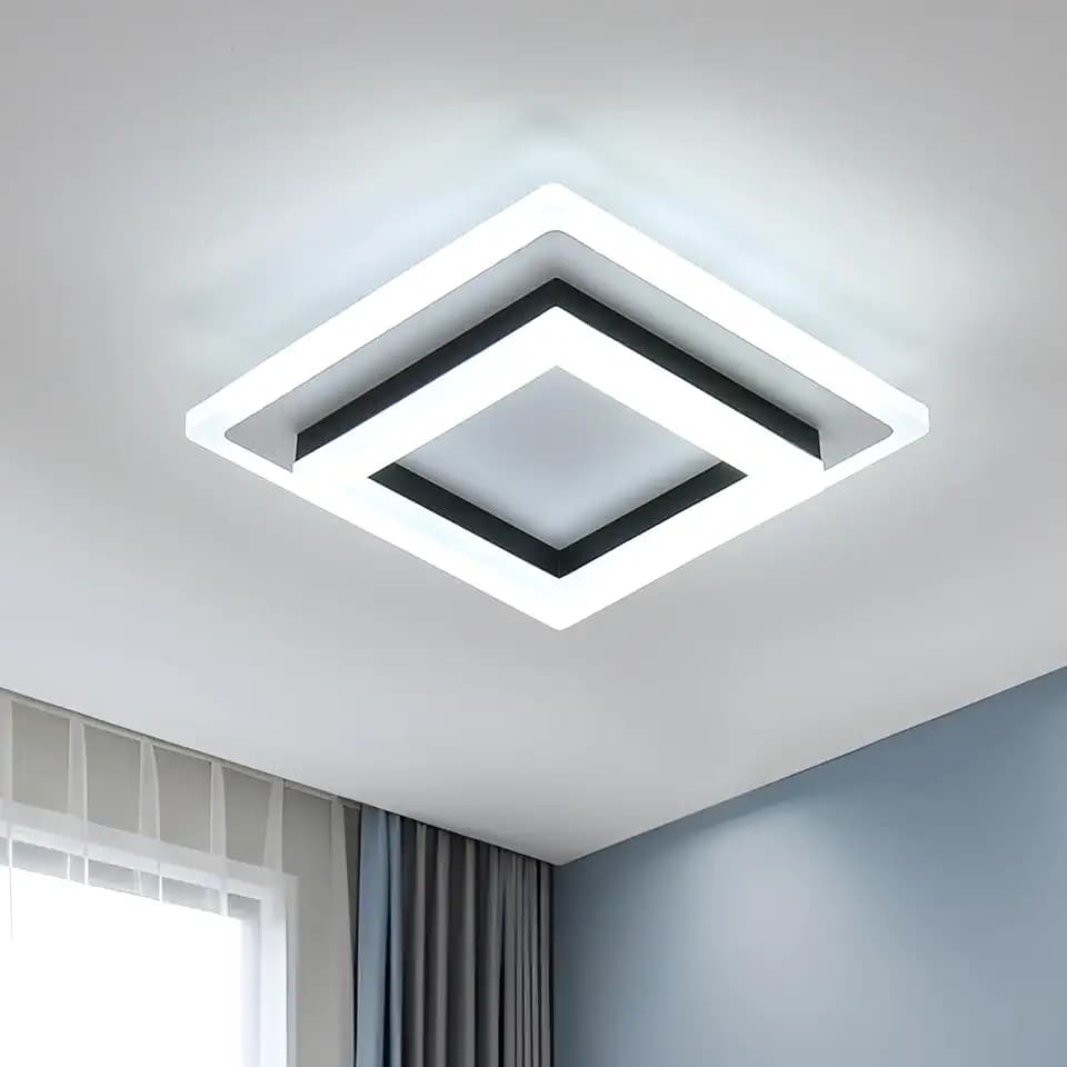 Comely LED Deckenleuchte 24W 2700LM Quadratische Deckenlampe Schwarz 6500K