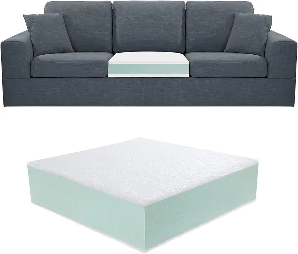 FOUXTEL Extra Thickness 3 Layer Couch Cushion Replacement, 22"x24"x6" Sofa Cushions Replacement,100% 25D Foam Upholstery Cushion, Supportive&Soft Sofa Foam with Removable Cover
