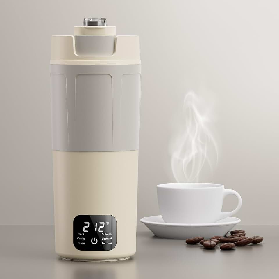 HDQ Dual Voltage Portable Electric Kettle, Large Capacity 550ml, Grey