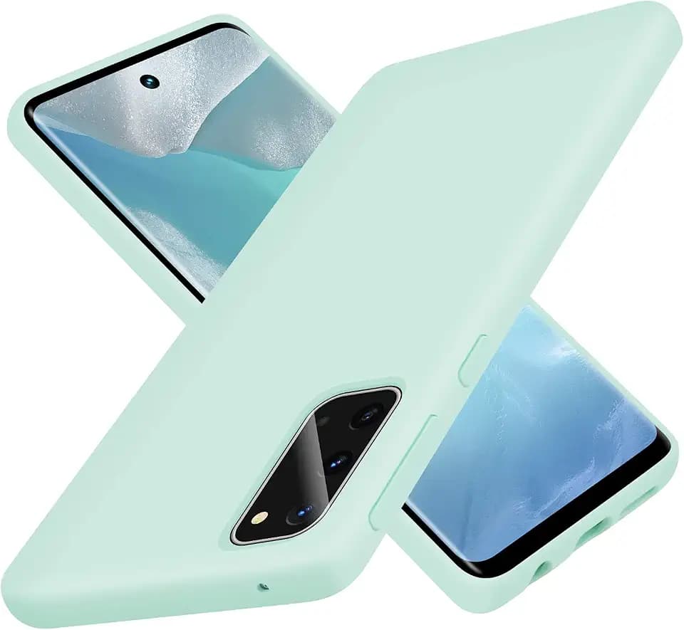 Galaxy S20 Case 6.2 inch (2020), Soft Liquid Silicone Protective and Anti-Scratch Microfiber Lining Shockproof Compatible with S20 Cover (Green)