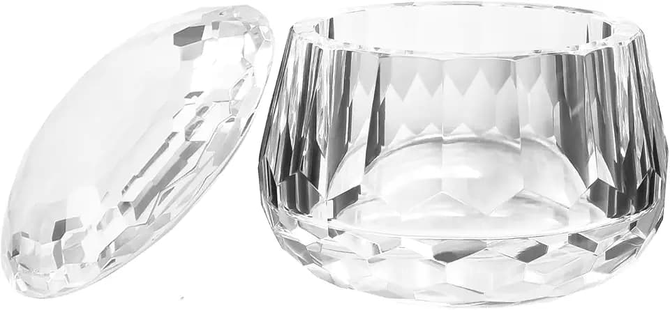 Crystal Candy Dish, Nut Bowl with Lid 3.5" x 3.1" Decorative Crystal Bowl&Jar for Home Wedding Table, Comes With Gift Box