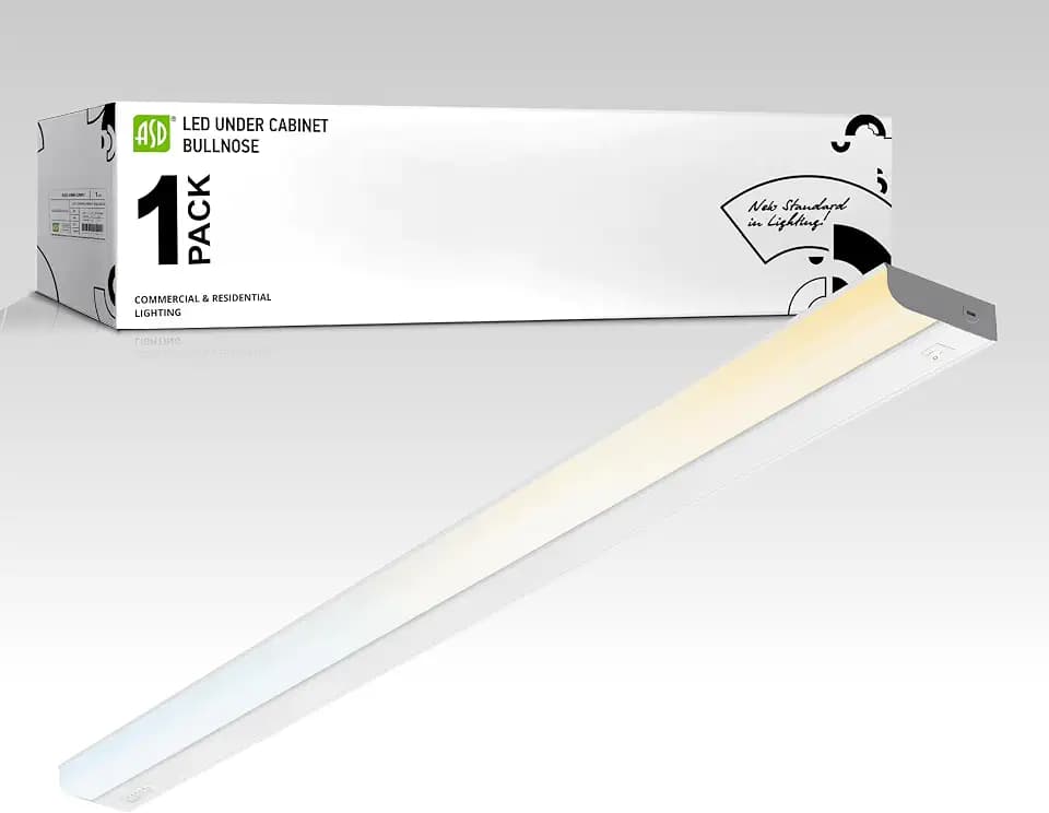 ASD LED Under Cabinet Lighting Hardwired, 48 Inch 24W 2700K-5000K Selectable, 2087LM, CRI90+, Direct Wire Linkable Under Counter Lights for Kitchen, Dimmable Under Cabinet Lights, White, UL Certified