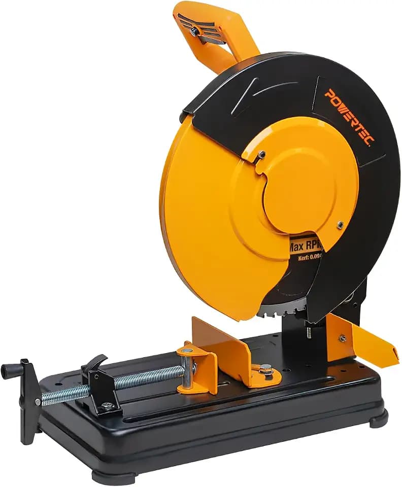 POWERTEC Chop Saw 14" Cold Saw Metal Cutting 15 Amp, 66T TCG Blade, CPS1400