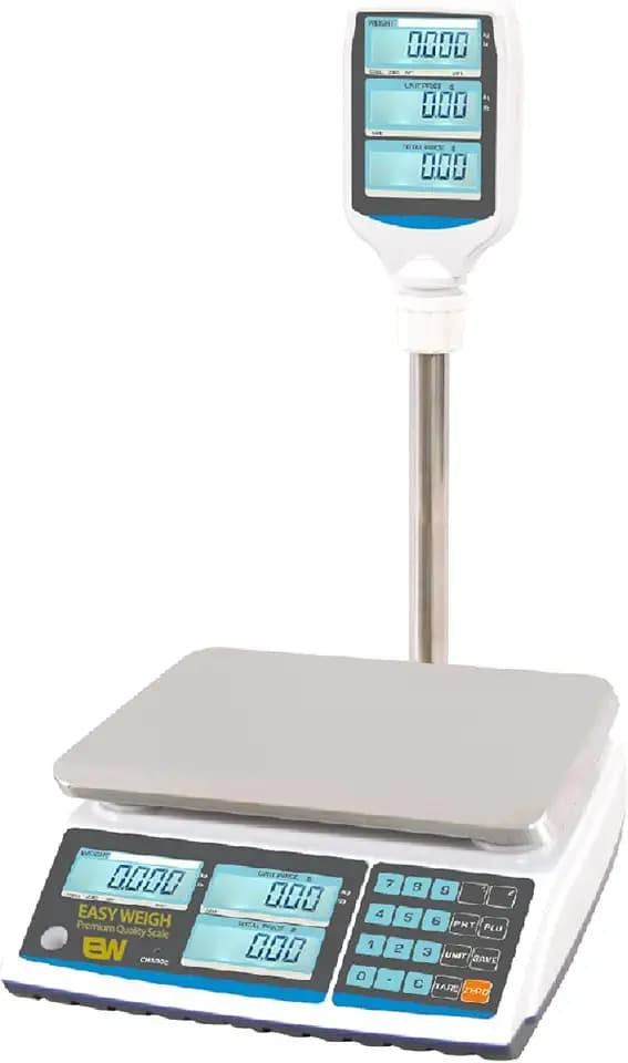 Aquos Digital Kitchen Scale Class III Legal for Trade Price Computing Scales Food & Retail Scale with LCD Backlit Display Tare Function & Stainless Steel Platform (Pole Display, 60Lbs)