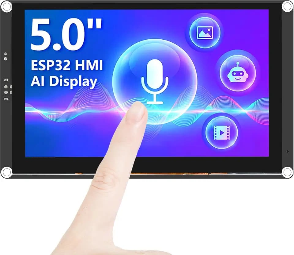 ELECROW ESP32 Display, 5 Zoll HMI Advanced ESP32 IPS Touch Display 800×480, Unterstützt KI-Sprachinteraktion, 32-Bit LX7 Dual-Core Prozessor, bis zu 240MHz, Kompatibel mit Arduino, ESP-IDF und LVGL