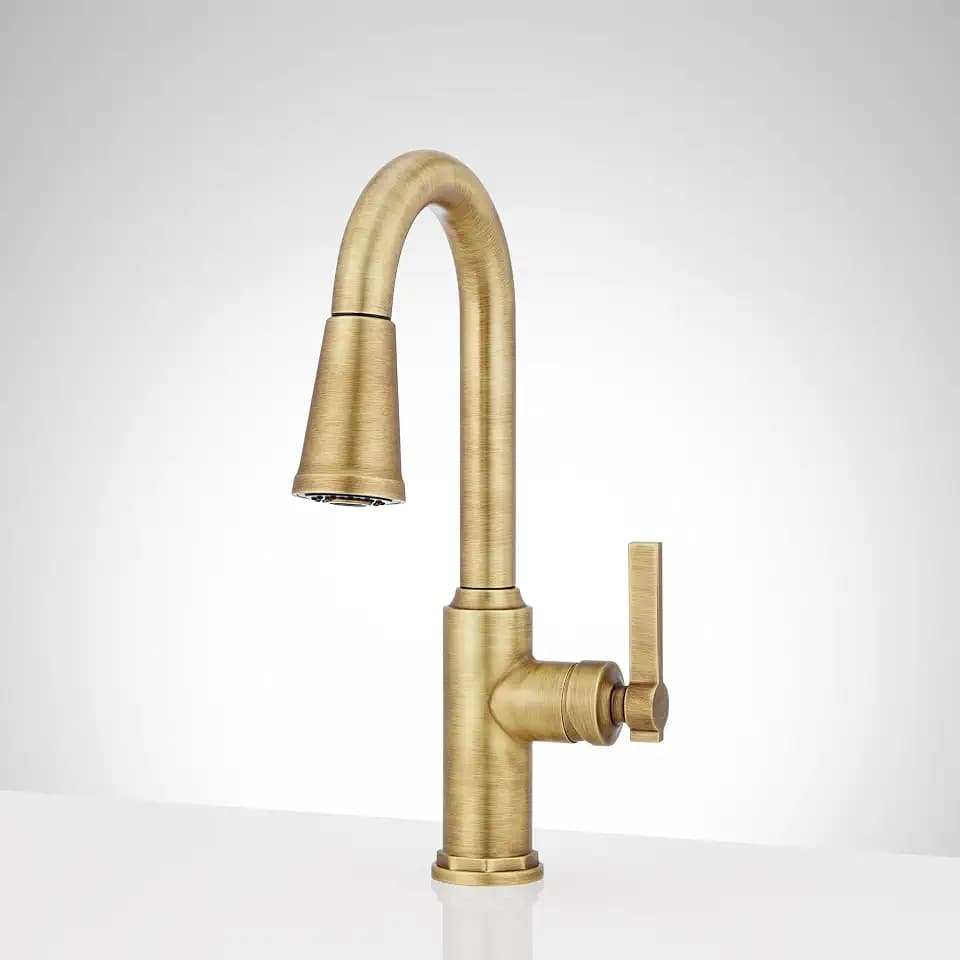 Signature Hardware 953746 Greyfield 1.8 GPM Single Hole Pull Down Bar Faucet