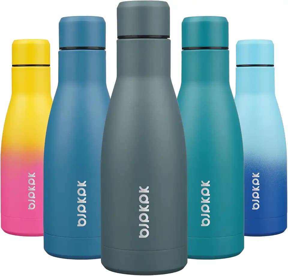 BJPKPK 12 oz Small Mini Water Bottle, Insulated Stainless Steel Flask