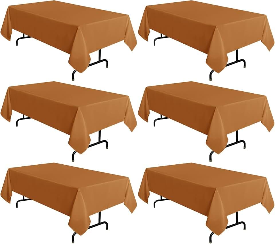 sancua 6 Pack Thanksgiving Tablecloth Rectangular 60x102 Inch Light Brown