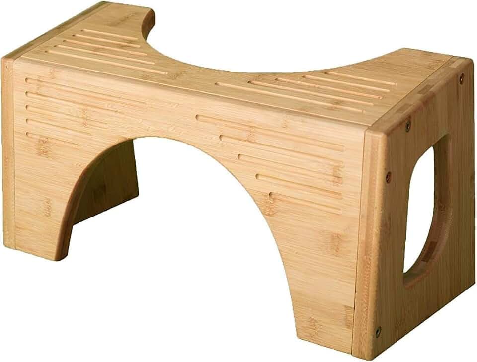 Squatty Potty Bamboo Flip Bathroom Toilet Stool - 7 and 9 inch Adjustable