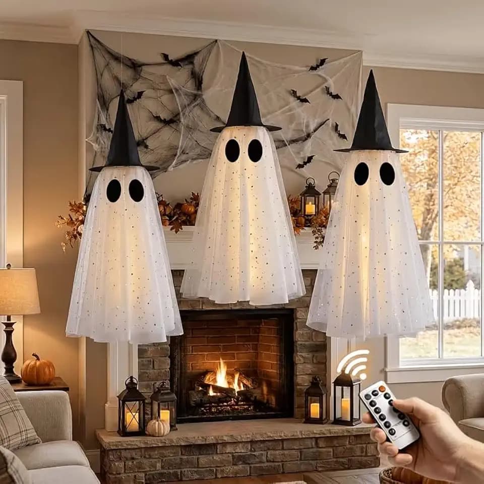 Halloween Ghost Decor Outdoor, Halloween Hanging Ghost Decorations