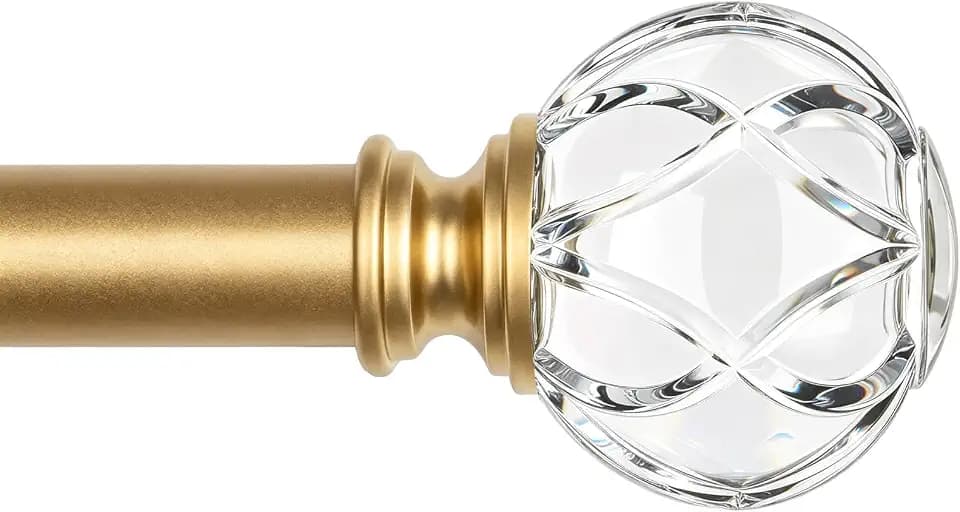 KAMANINA Gold Curtain Rods for Windows 72-144 Inches Heavy Duty Drapery Rod