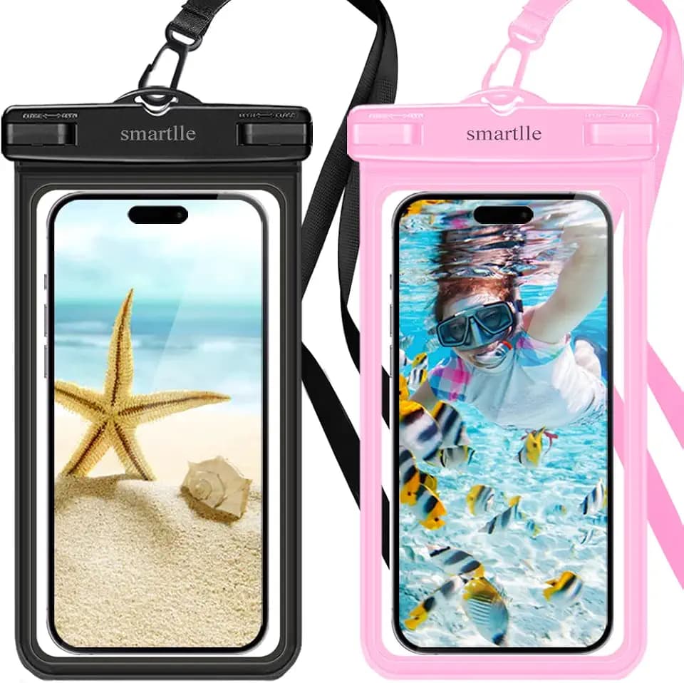 Waterproof Phone Pouch Case - 2 Pack, Cell Phone Dry Bag for iPhone 14 13 12 11 Pro Max XS Plus XR, Galaxy S23 S22 S21, IPX8 Waterproof Phone Holder for Vacation Underwater Beach Necessities