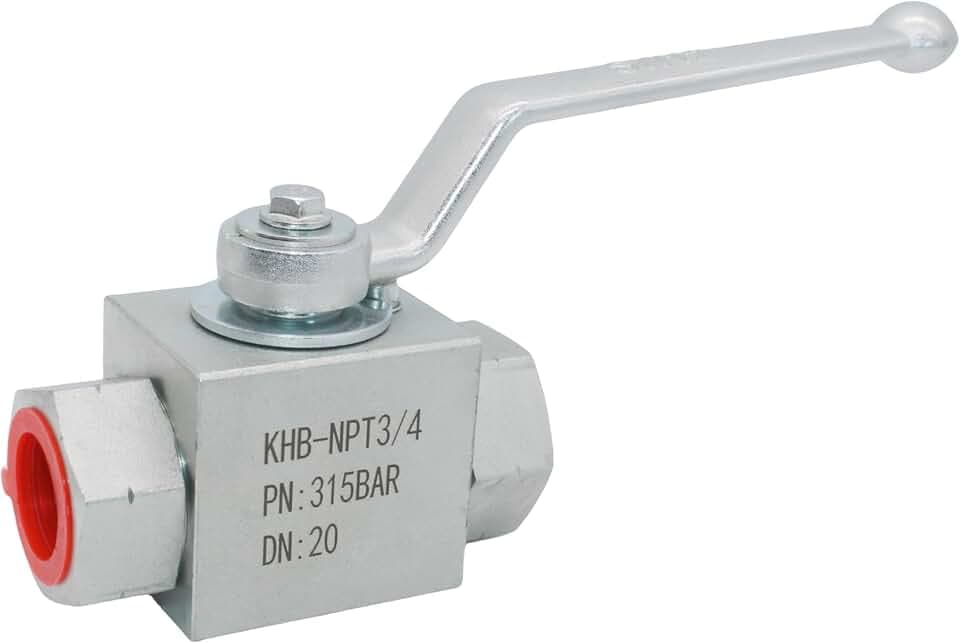 High Pressure Hydraulic Ball Valve KHB 3/4'' NPT, Shut-Off 2 Way Ball Valve, 3/4 Inch Hydraulic Valve 5000 PSI