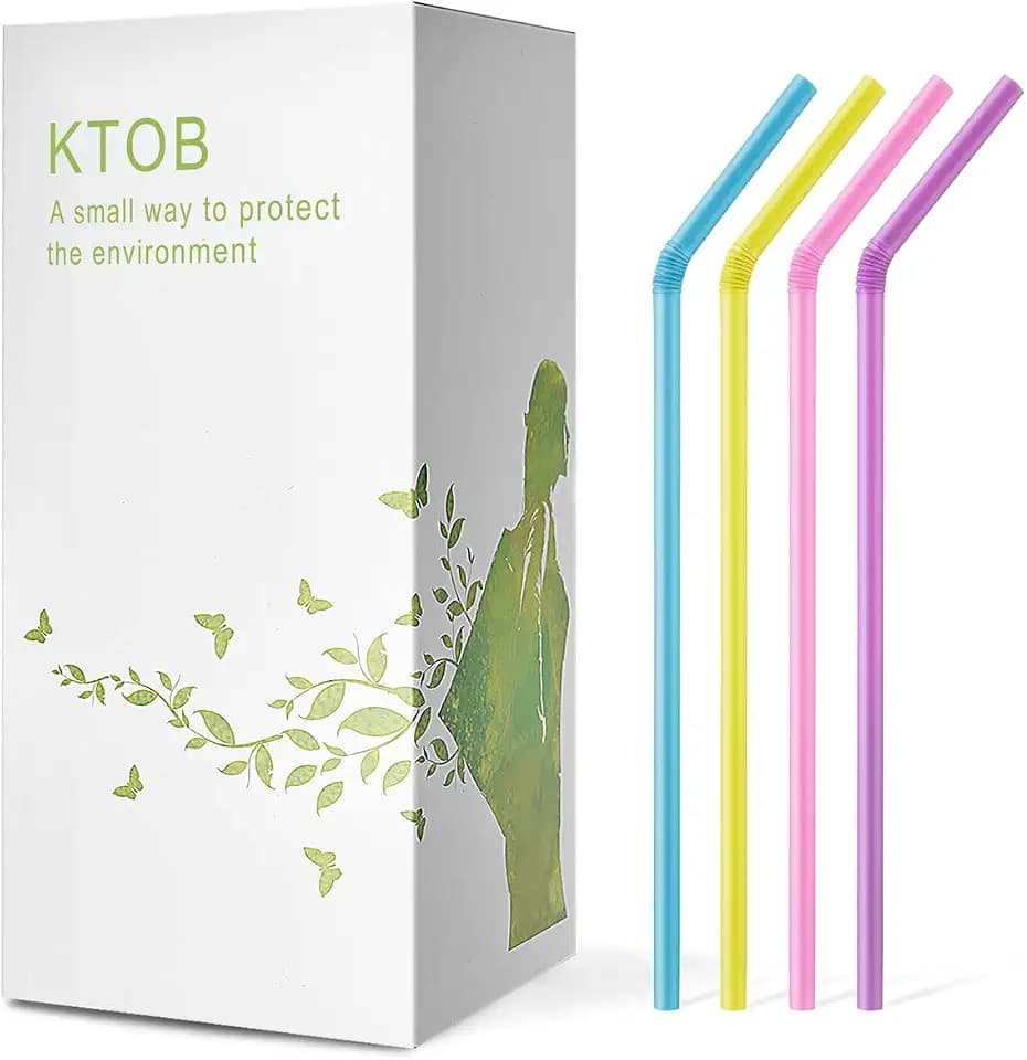 KTOB Biodegradable Flexible Drinking Straws
