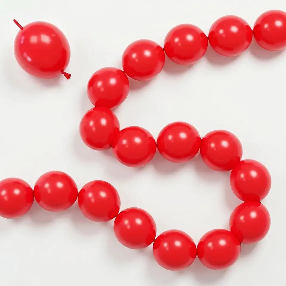 Red Link Balloons, 60PCS 6 Inch Small Red Quick Linking Balloons for Making Balloon Wall Heart Arch, Tails Balloon for Wedding Birthday Baby Shower Valentine's Proposal Anniversary Party Decorations
