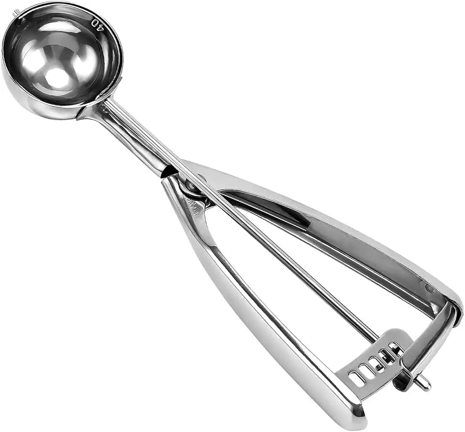 Saebye Medium Cookie Scoop, 2 Tbsp / 30ml / 1 oz, Size #40 Cookie Dough Scoop, Cookie Scoops for Baking, 1 25/32 inches / 4.5 CM Ball, 18/8 Stainless Steel, Secondary Polishing