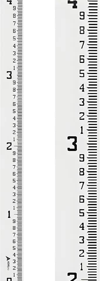 AdirPro 4" Wide Staff Gauge 0-4 Feet | Water Level & Stream Depth Gauge with 100th & 10th Foot Graduations | Heavy-Duty All-Weather Fiberglass Flow Gauge