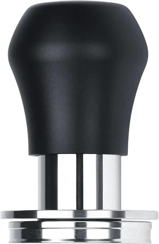 Normcore 45.5mm Coffee Tamper V4.1 Mini, Spring-Loaded Espresso Tamper with Click Feedback, Flat Base with Silicone Stand for Flair Pro, Pro 2, Black
