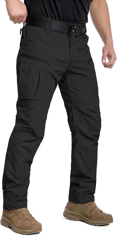 CARWORNIC Men’s Ripstop Water Resistant Cargo Tactical Pants Lightweight Breathable EDC Outdoor Hiking Work Pants 8 Pockets