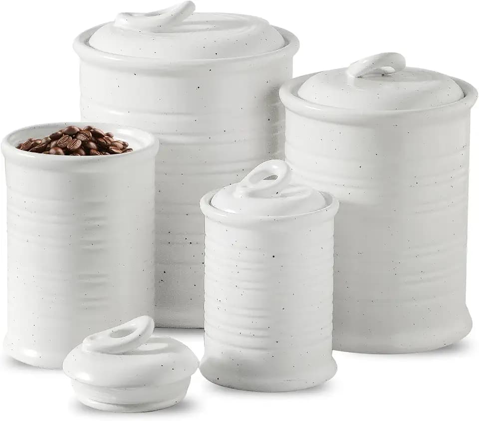 Nihow Food Storage Jar, Ceramic Canister Sets for The Kitchen,Set of 4