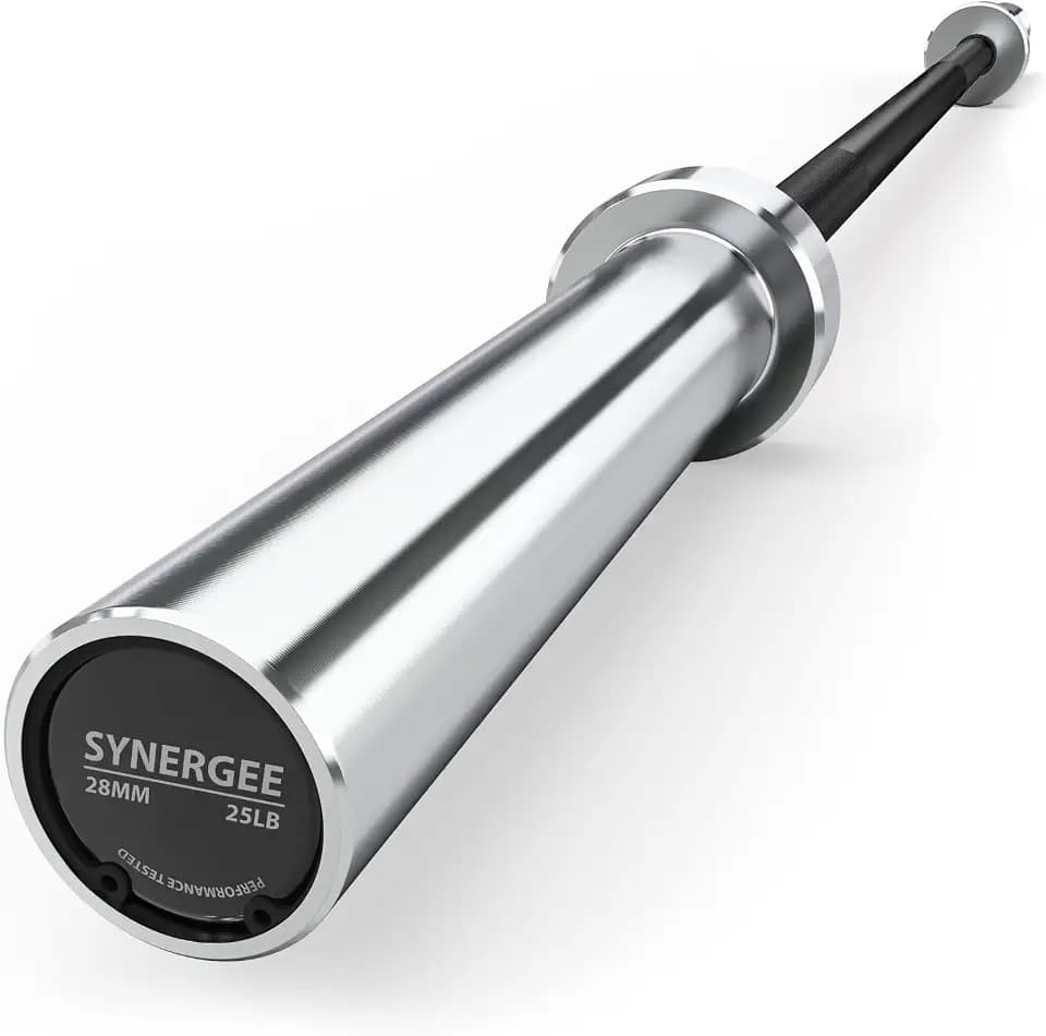 Synergee Olympic Barbell 20LB & 25LB Weightlifting Bar 350LB Capacity