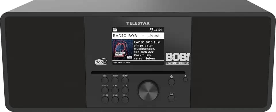 TELESTAR BOBs Rock Radio 2.0 – DAB+/Internetradio mit CD-Player – Schwarz