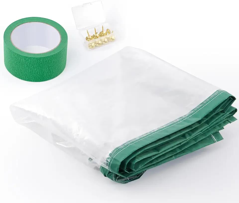 Magnetic Zippered Dust Barrier Door Cover - Fit Doorway 5'x8.5', 1 Pack