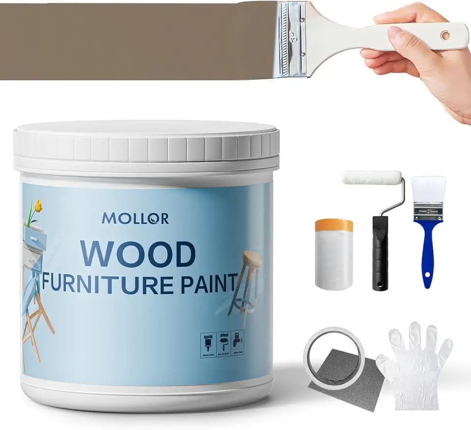 Matte Wood Furniture Paint, Coffee, 32 Fl Oz with Tools