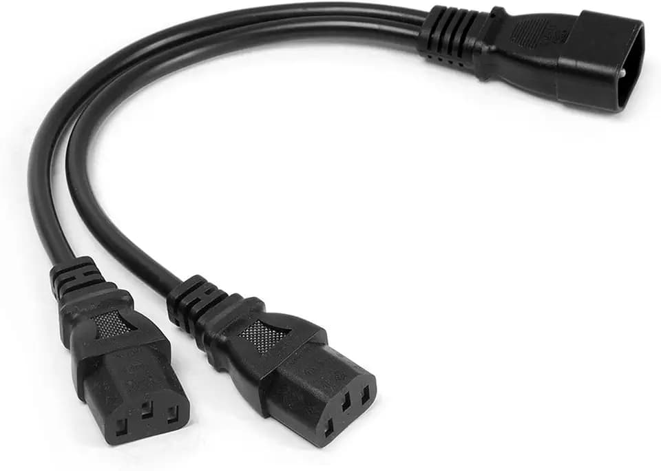 Single C14 auf Dual C13 Short Power Y-Splitter Adapterkabel
