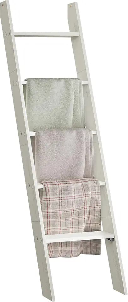 VASAGLE 5-Tier Blanket Ladder, Modern Basic Ladder Shelf