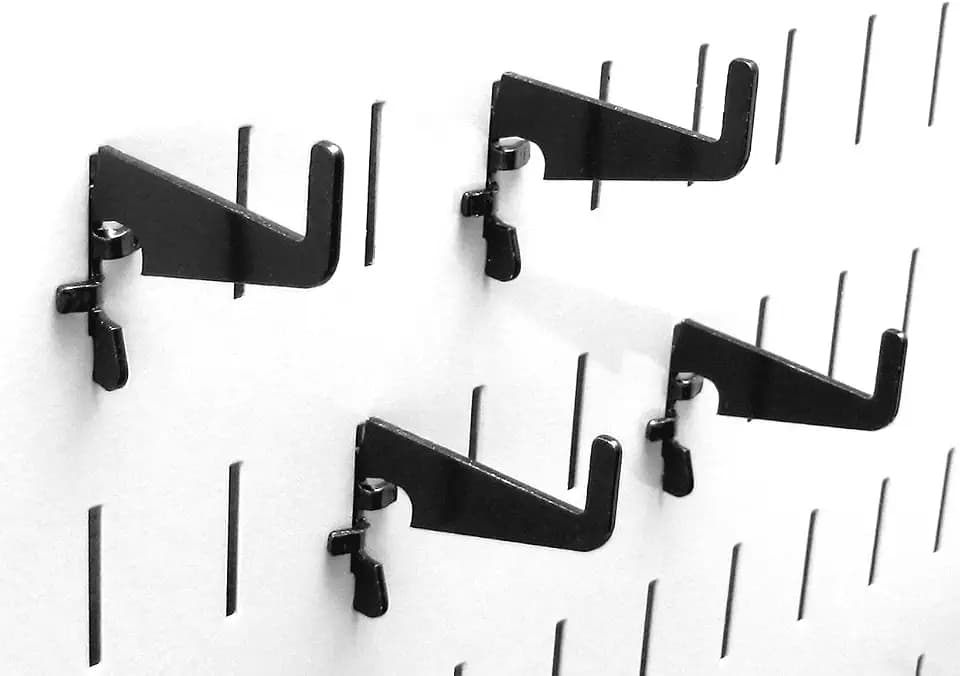 Wall Control Medium 1-7/8in Hook Pack - Slotted Metal Pegboard Hooks Pegboard and Slotted Tool Board - Black