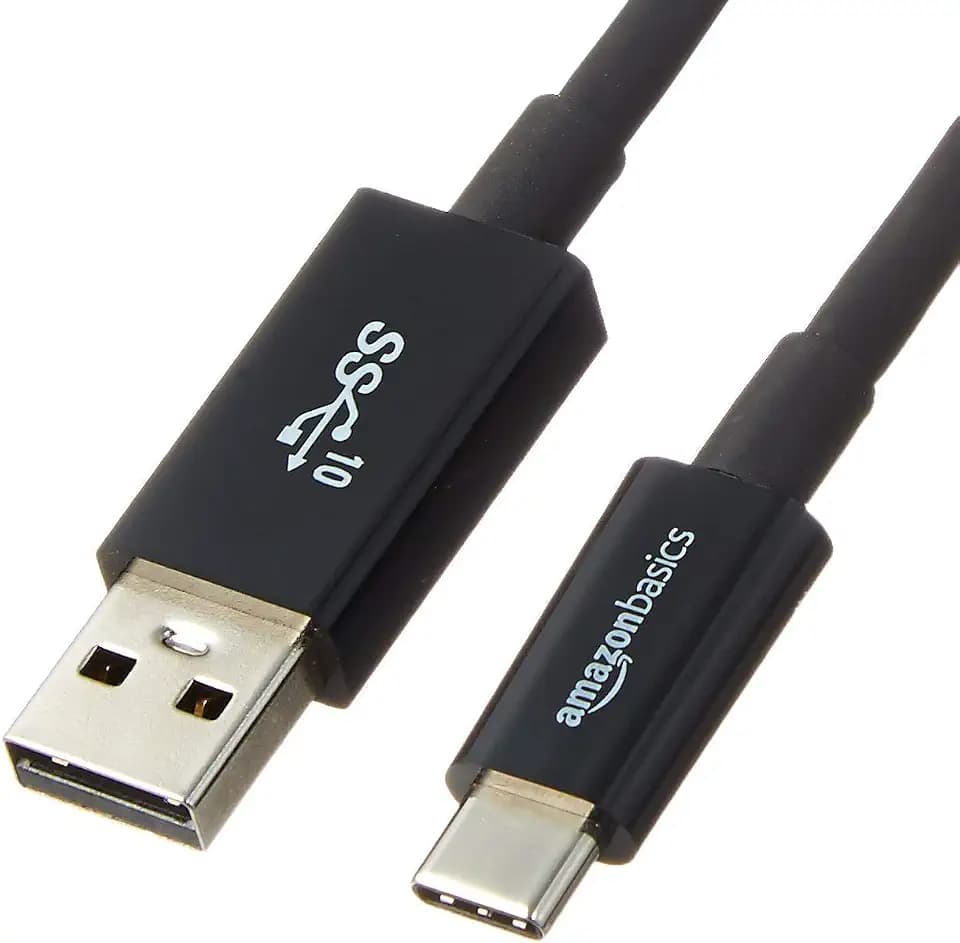Amazon Basics USB-C-auf-USB-A 3.1 Gen 2 Adapter-Ladekabel, Schnellladegerät, 10 Gbit/s High-Speed, USB-IF-Zertifiziert, kompatibel mit iPhone 16/15, iPad, Tablets, Laptops, 0.9 m, Schwarz
