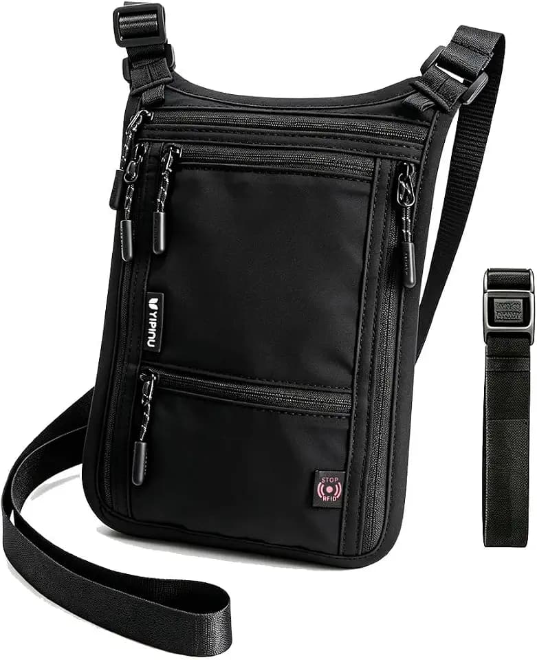 Neck Wallet, RFID Blocking Passport Holder Concealable Travel Pouch