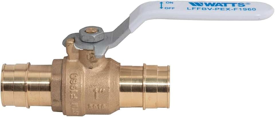 Watts 1" Lead-Free Brass Full Port Ball Valve PEX F1960 Ends 400 PSI