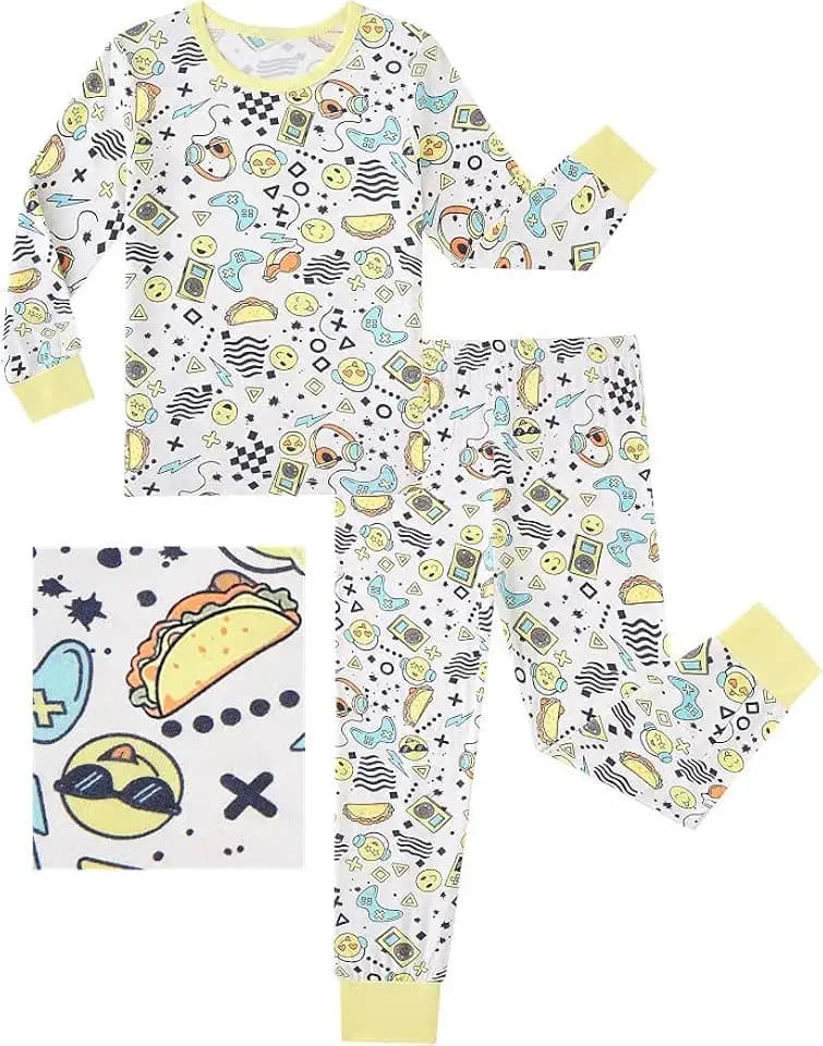 Viscose From Bamboo Pajamas Kids PJs for Boys&Girls Toddler Long Sleeve 2-Piece Sleepwear Size 12 Months to 7 Years