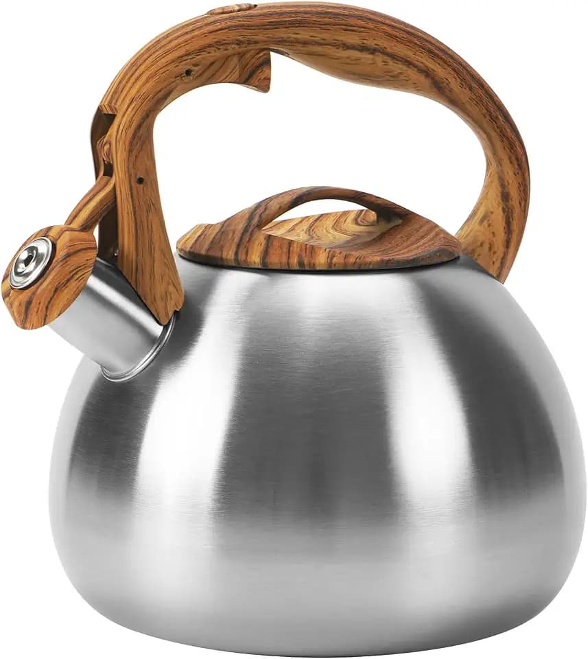 3.2Qt Stainless Steel Whistling Tea Kettle Stovetop, Silver