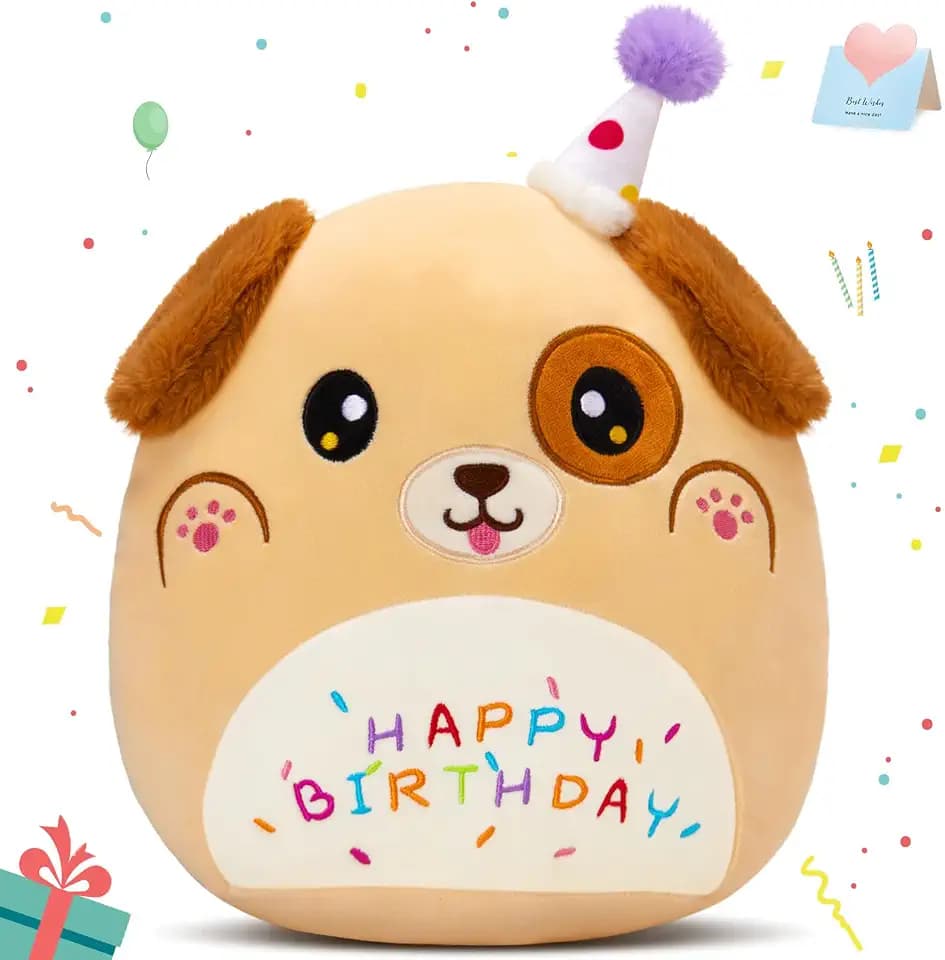 14'' Happy Puppy Plush Pillow Dog Plush Kawaii Stuffed Animal