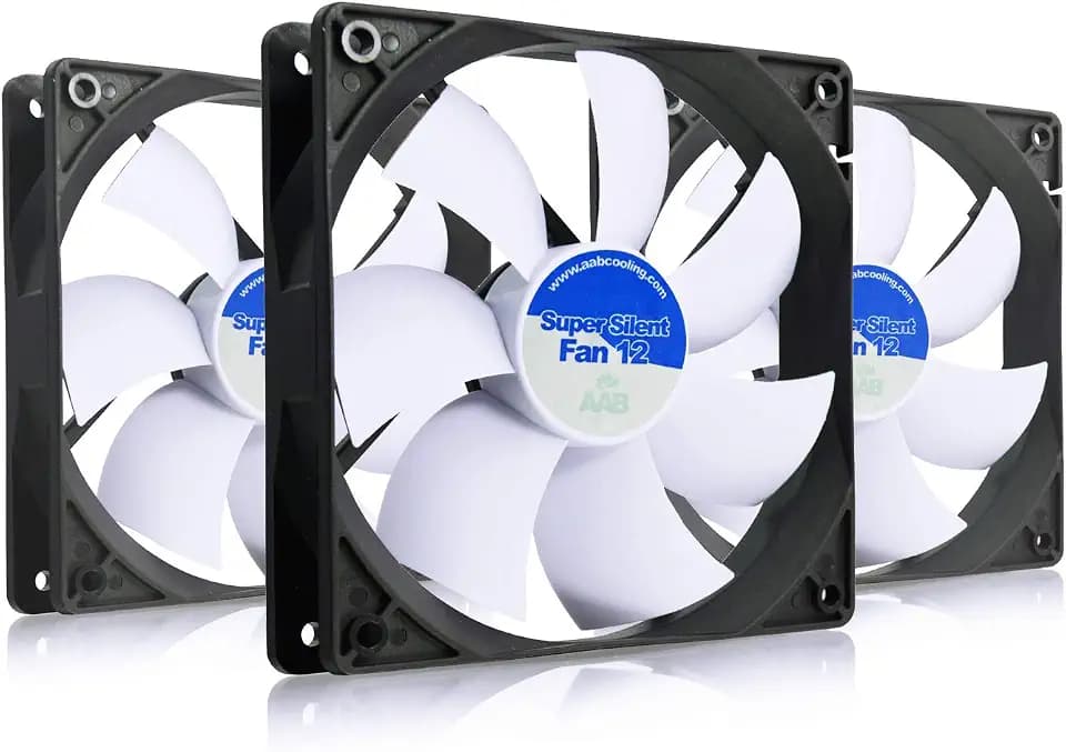 AABCOOLING Super Silent 120mm Lüfter mit 4 Anti-Vibrationsdämpfern, 13,9 dB(A), 38 CFM, 1200 RPM, Vorteilspack 3 Stück
