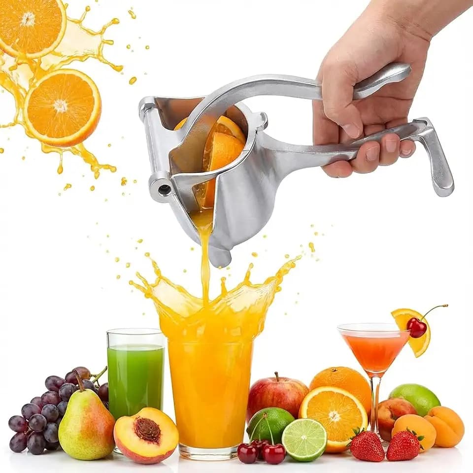 Fresh Fruit Juice Extractor, 2026 Upgrade Aluminum Hand Juicer Squeezer Lemon Juicer Manual Hand Press with Ergonomic Grip, Easy to Clean for Orange Citrus Pomegranate Lime Grape fruit Kitchen Tools.