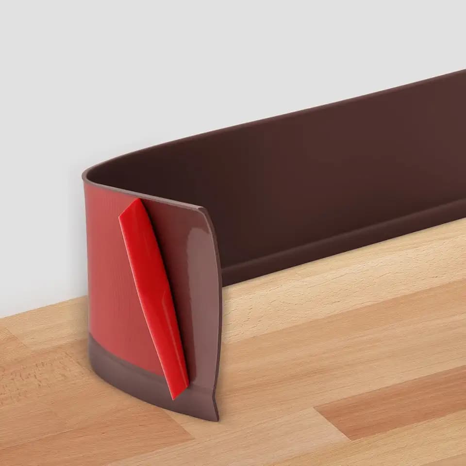 Peel and Stick Baseboard Trim 6" x 15 ft, Vinyl Baseboard Molding Coffee