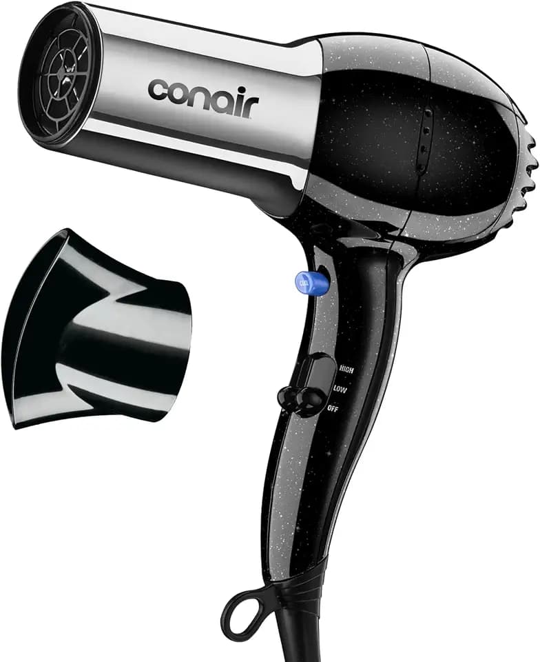 Conair Ionic Hair Dryer with Concentrator Attachment, 1875W, Full Size