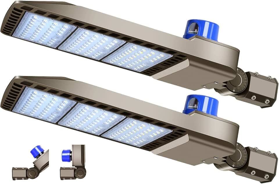 ledmo 300W LED Parking Lot Light, 36000LM Wired Commercial Pole Mount 2Pack