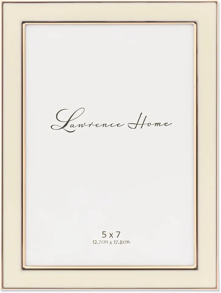 Lawrence Frames Metal Frame, Polished Enamel, Ivory, 5x7