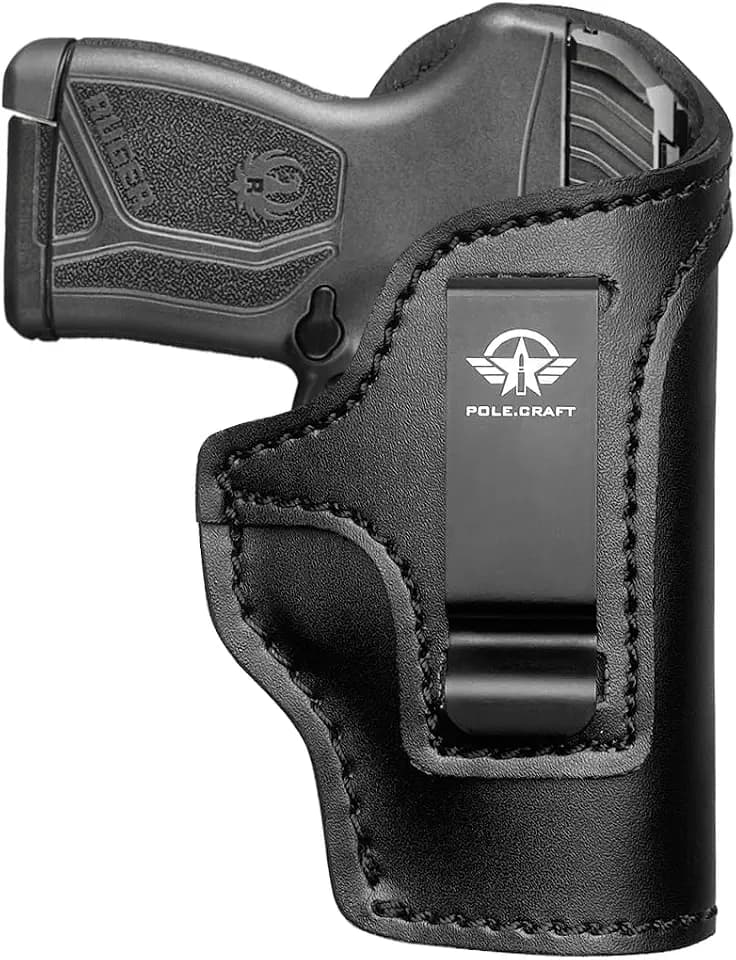 POLE.CRAFT IWB Leather Gun Holsters for Small Pistols : Ruger LCP380 LCP II Sig Sauer P365 P238 P938 Walther PPK 380 CCP S&W Bodyguard 380 Beretta Pico - Kahr P380
