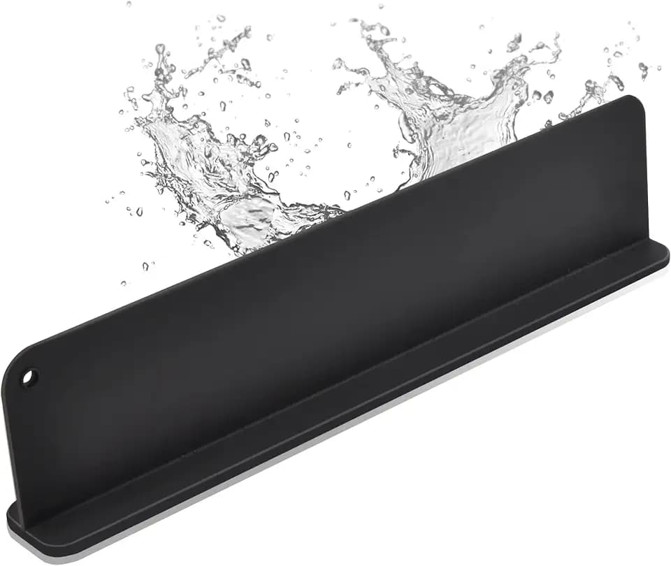 Mofason Silicone Sink Splash Guard for Kitchen Water Splash Guard, Black